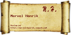 Mervel Henrik névjegykártya